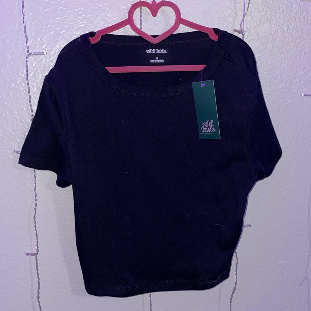 Wild fable black, cropped shirt, size medium